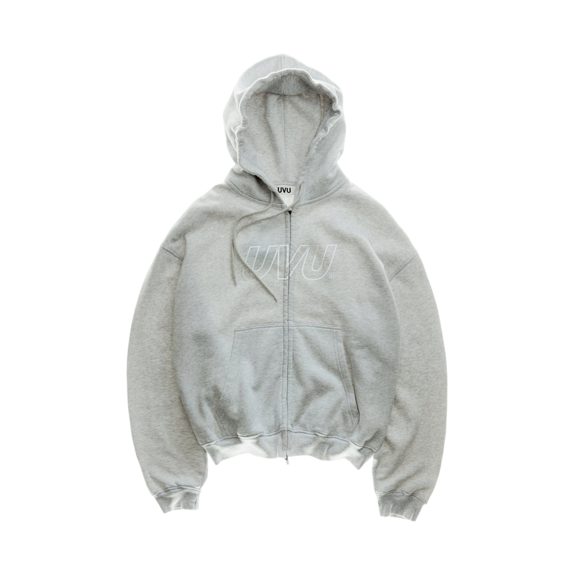 - UVU Outline Zipped Hoodie Light Grey Marl