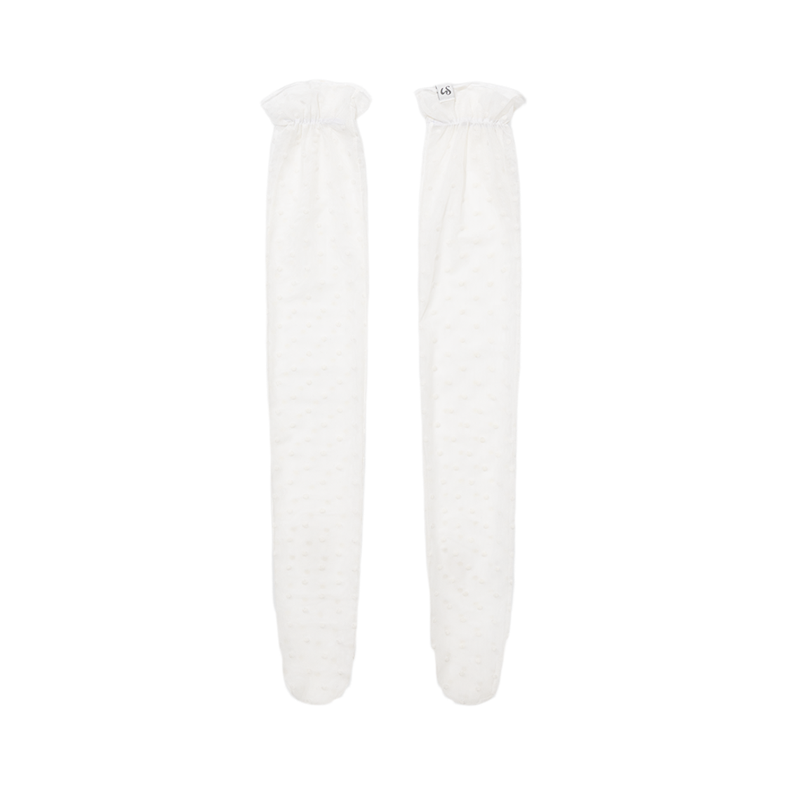 NSV034 UGLYSHADOW Mesh Dot Knee Socks Ivory