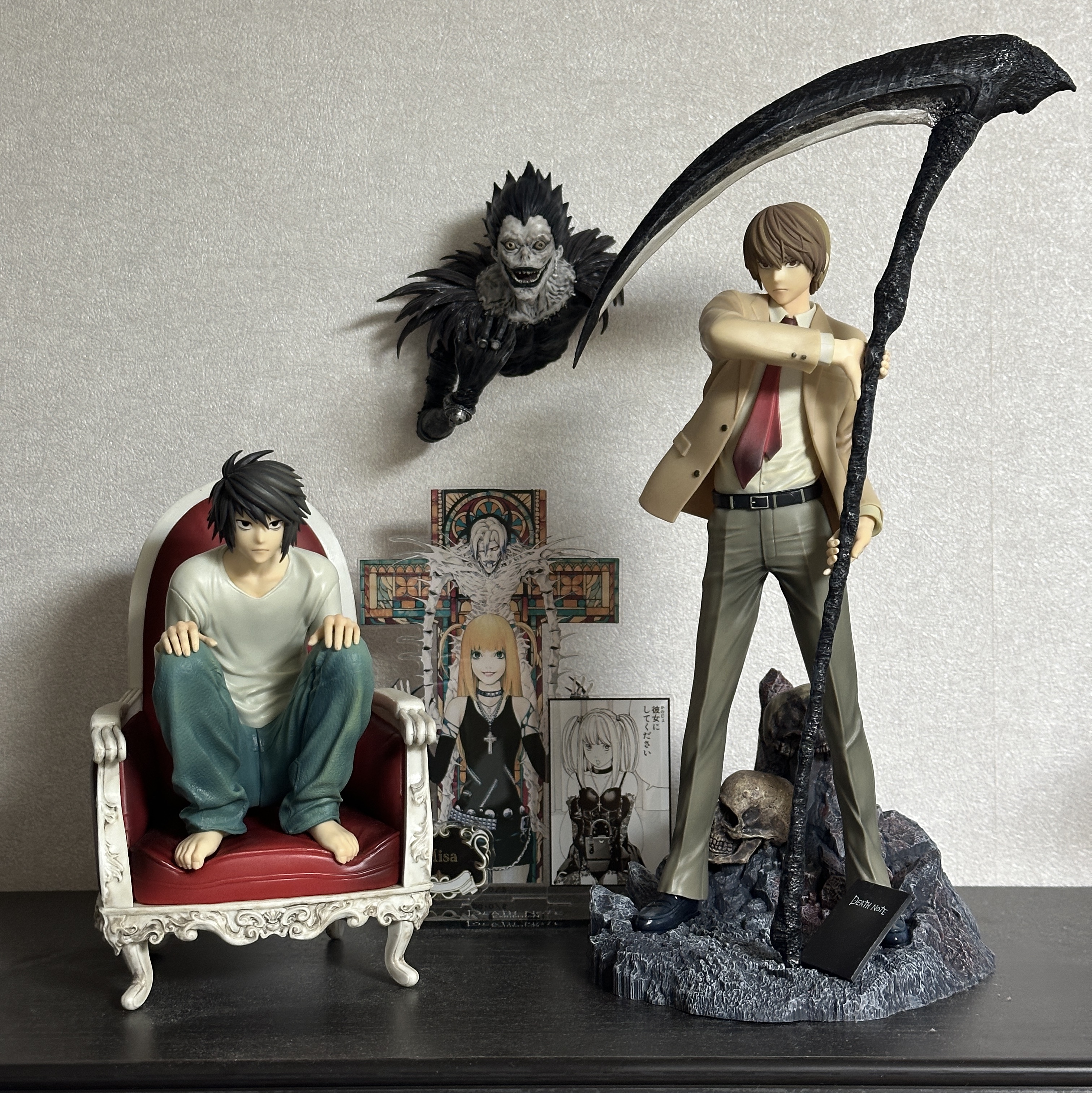 Bandai Ichiban Kuji Death Note A Prize Light Yagami Figure, Bandai Ichiban Kuji Death Note B Prize L Figure 착용 스타일