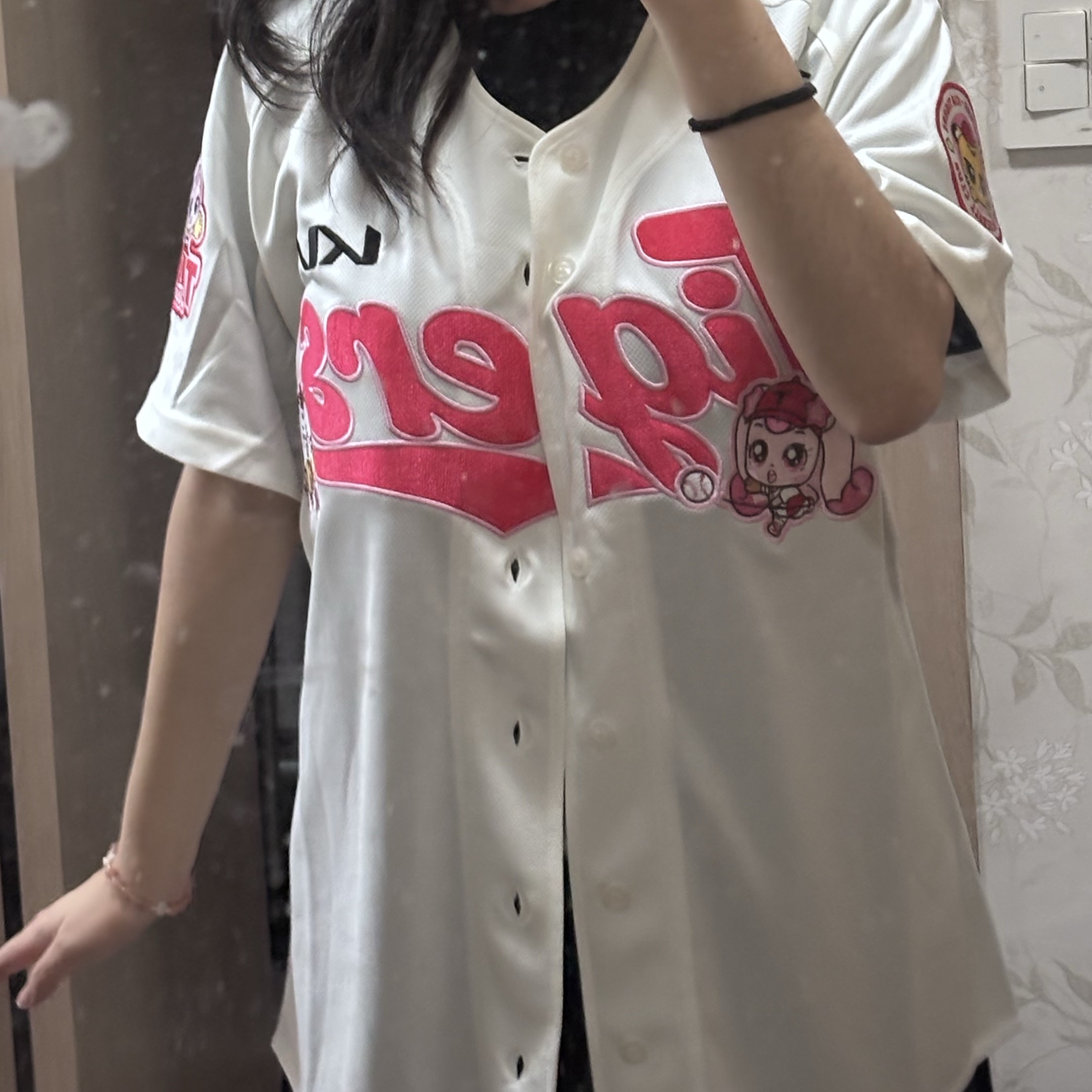Kia Tigers x Catch! Teenieping x IAB Studio Replica Teenieping Uniform Ivory (Non Marking Ver.) 착용 스타일 - 2