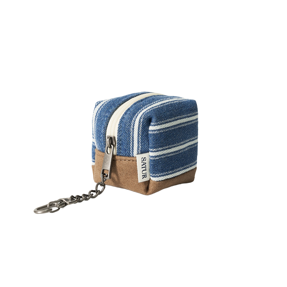 세터 스트라이프 미니 파우치 키링 블루(SATUR Stripe Mini Pouch Keyring Blue)