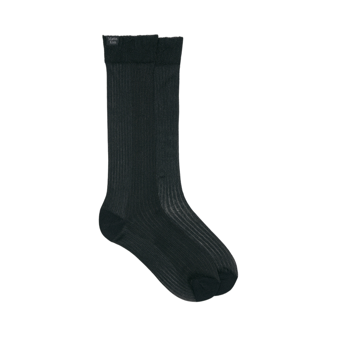 MK2611SS002MBB Matin Kim Glow Sheer Crew Socks In Black