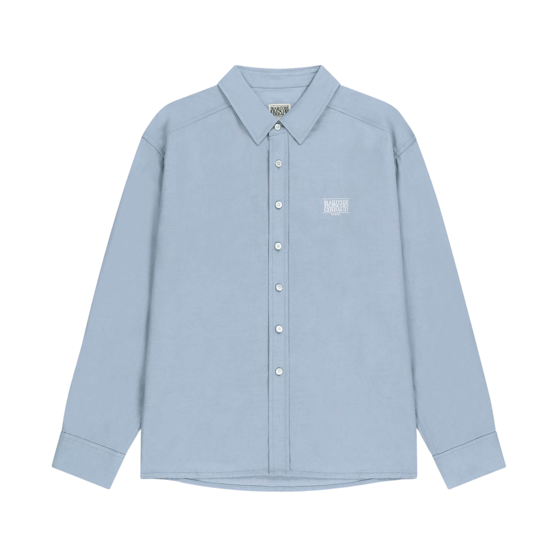 - Marithe Francois Girbaud Classic Logo Linen Shirt Sky Blue