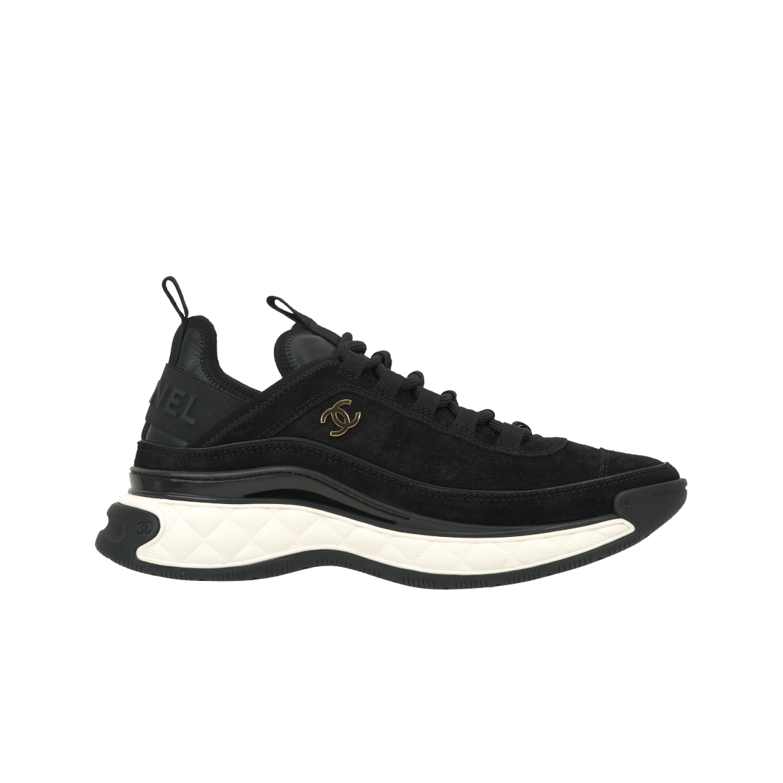 샤넬 믹스드 파이버 스니커즈 스웨이드 카프스킨 & 골드 블랙(Chanel Mixed Fibers Sneakers Suede Calfskin & Gold Black)