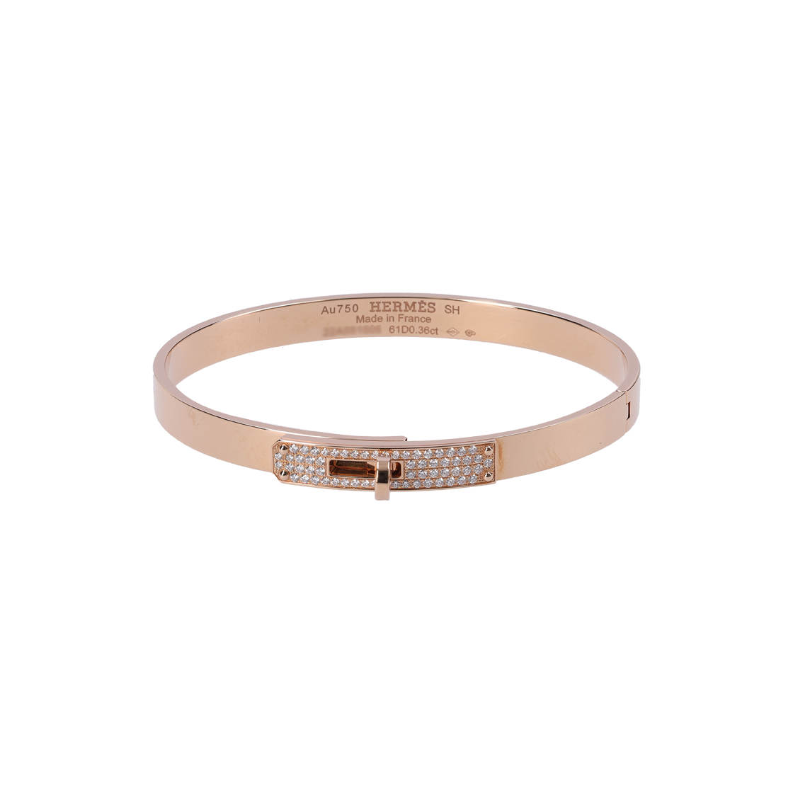 ITQ5PSAKD6LD Hermes Kelly Bracelet in 18K Rose Gold with Diamonds