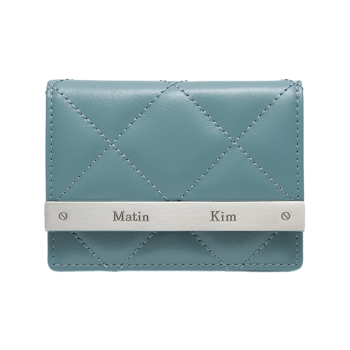 마뗑킴 퍼프 퀼트 월렛 블루(Matin Kim Puff Quilt Wallet In Blue)