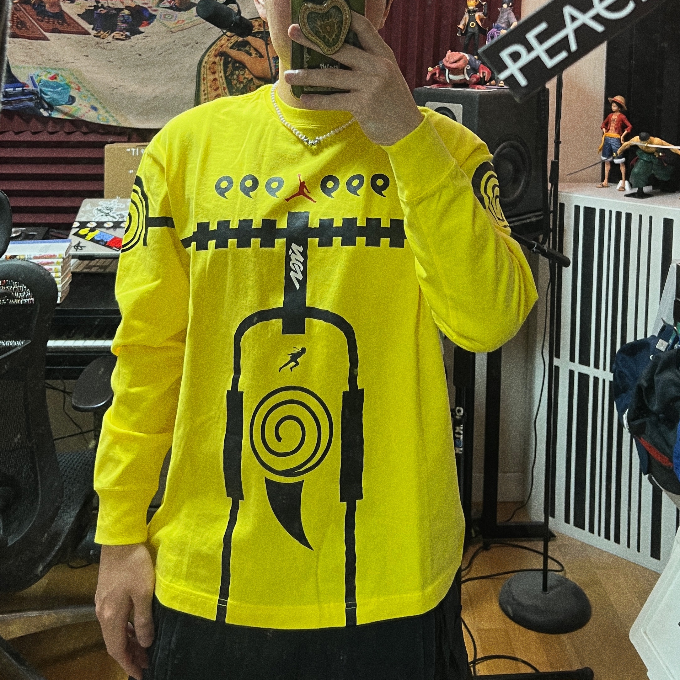 Jordan x Zion Naruto L/S T-Shirt Lemon Wash - Asia, Nike x Peaceminusone Wide Pants Black (DR0096-010) 착용 스타일