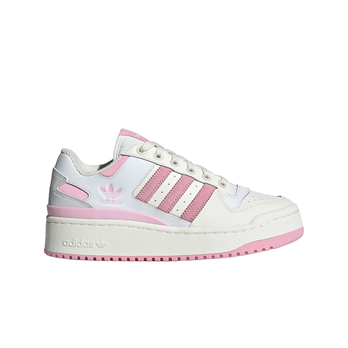 ID0404 (W) Adidas Forum Bold Stripes Off White Clear Pink