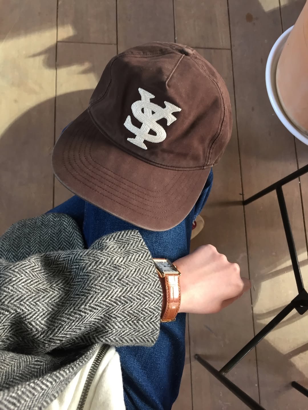 Sunday Ceremony Sy Logo 5 Panel Cotton Cap - Brown 착용 스타일 - 3