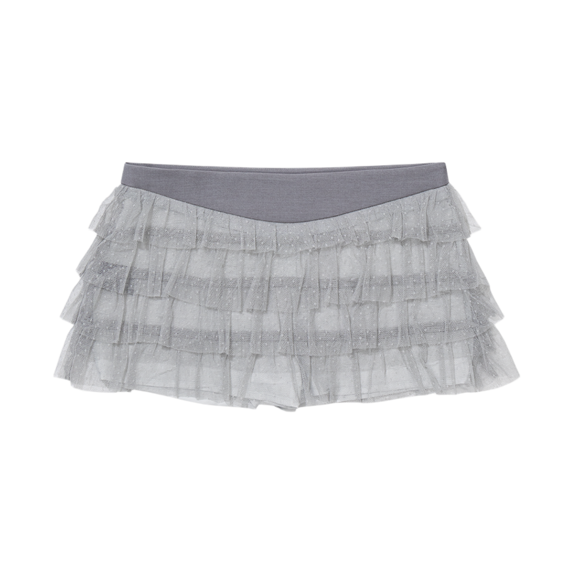NSV026 UGLYSHADOW Dot Mesh Cancan Skirt Grey
