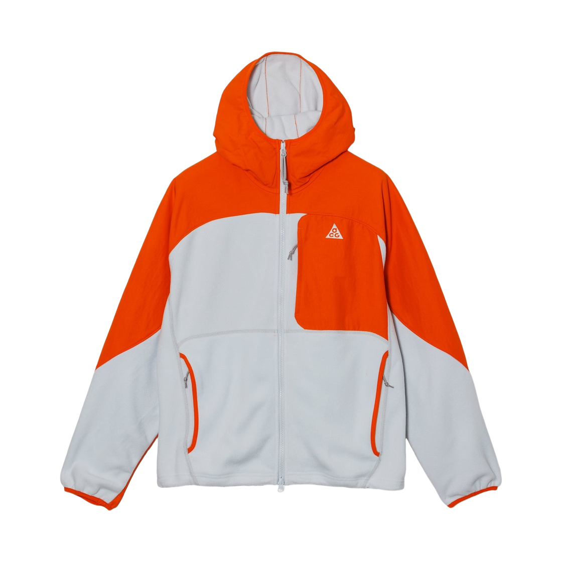 나이키 ACG 울프 트리 플러스 풀집 후드 미드 레이어 세이프티 오렌지 포톤 더스트 - 아시아(Nike ACG Wolf Tree Plus Full-Zip Hooded Mid Layer Safety Orange Photon Dust - Asia)