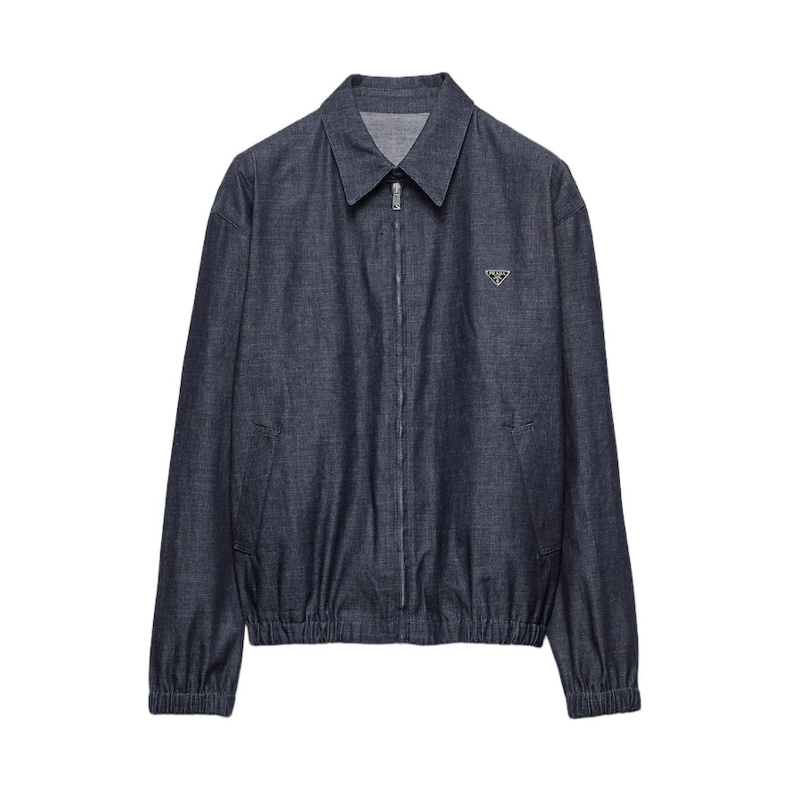 GEB310-1892-F0008 Prada Chambray Denim Blouson Zipper Jacket Navy