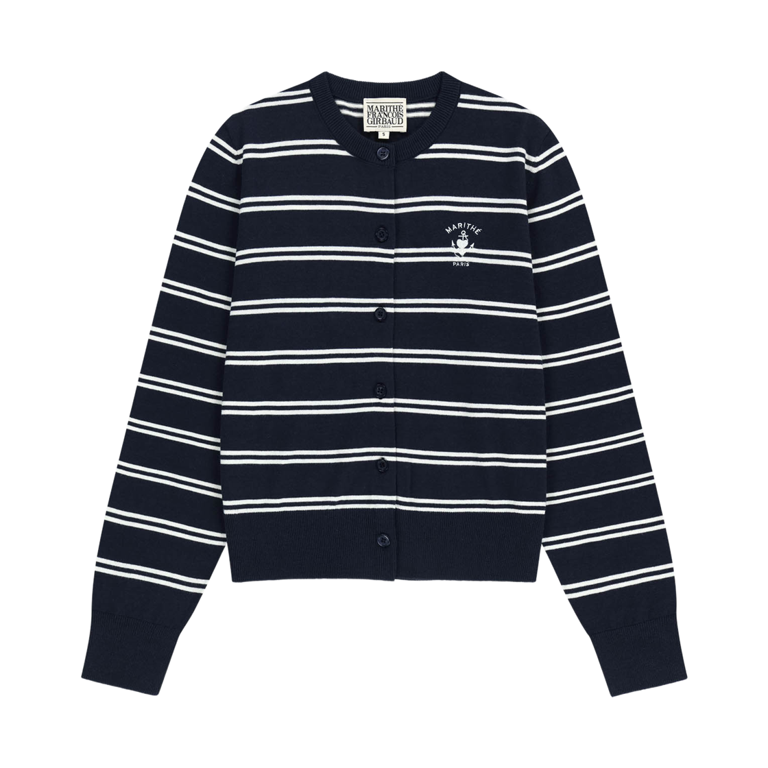 - (W) Marithe Francois Girbaud Stripe Knit Cardigan Navy