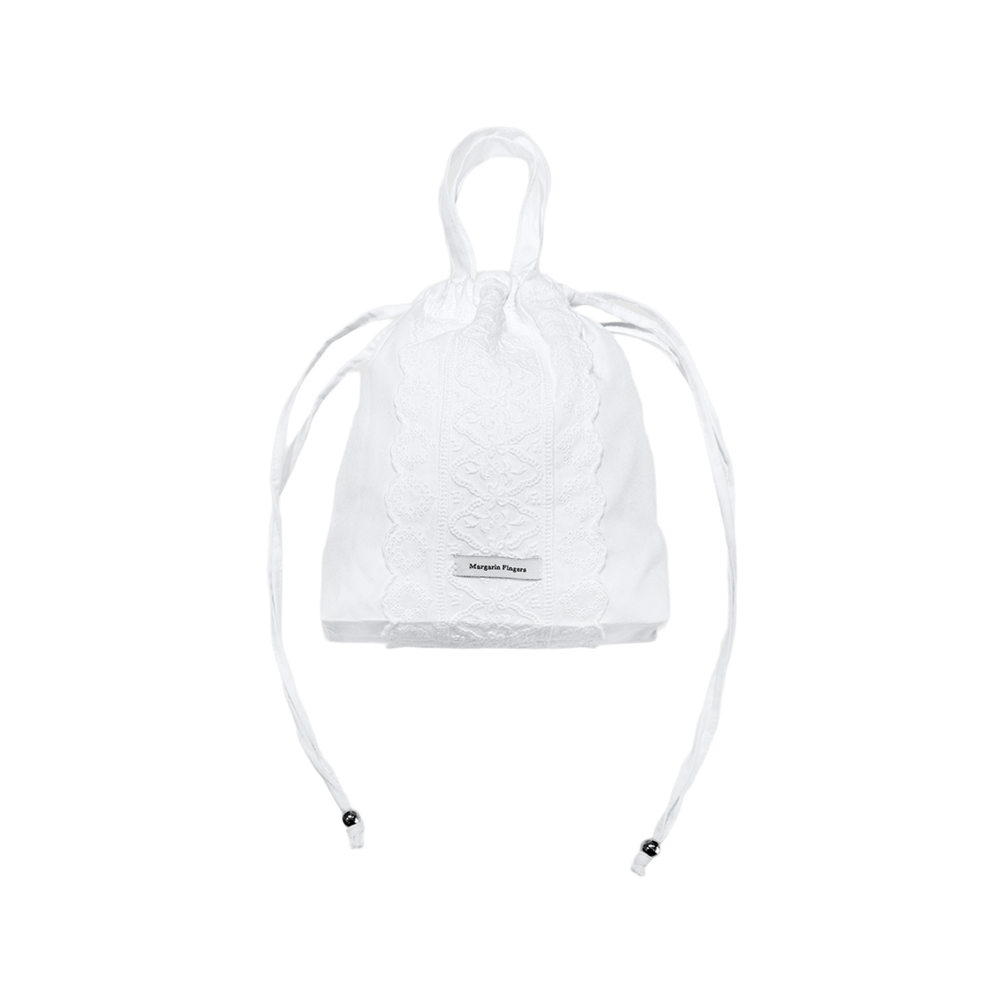마가린핑거스 레이스 스트링 미니 백 화이트(Margarin Fingers Lace String Mini Bag White)