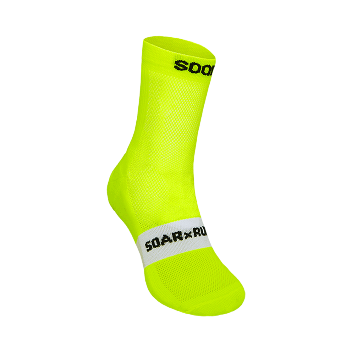 SA1MW Soar Running Crew Socks Fluo Yellow