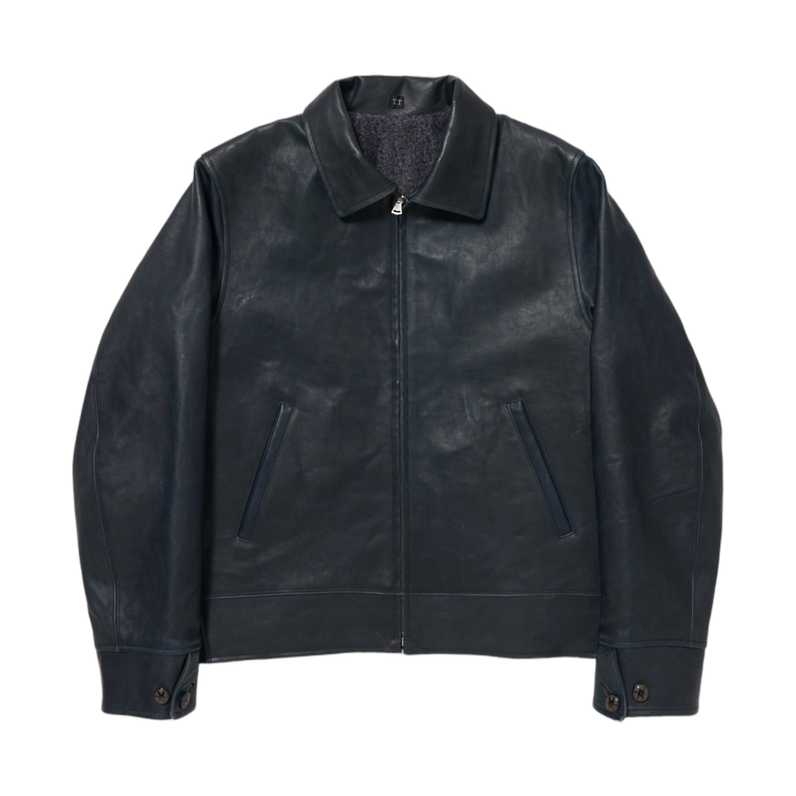 - Taiga Takahashi Lot.802 Cossack Leather Jacket Ai Dyed Navy
