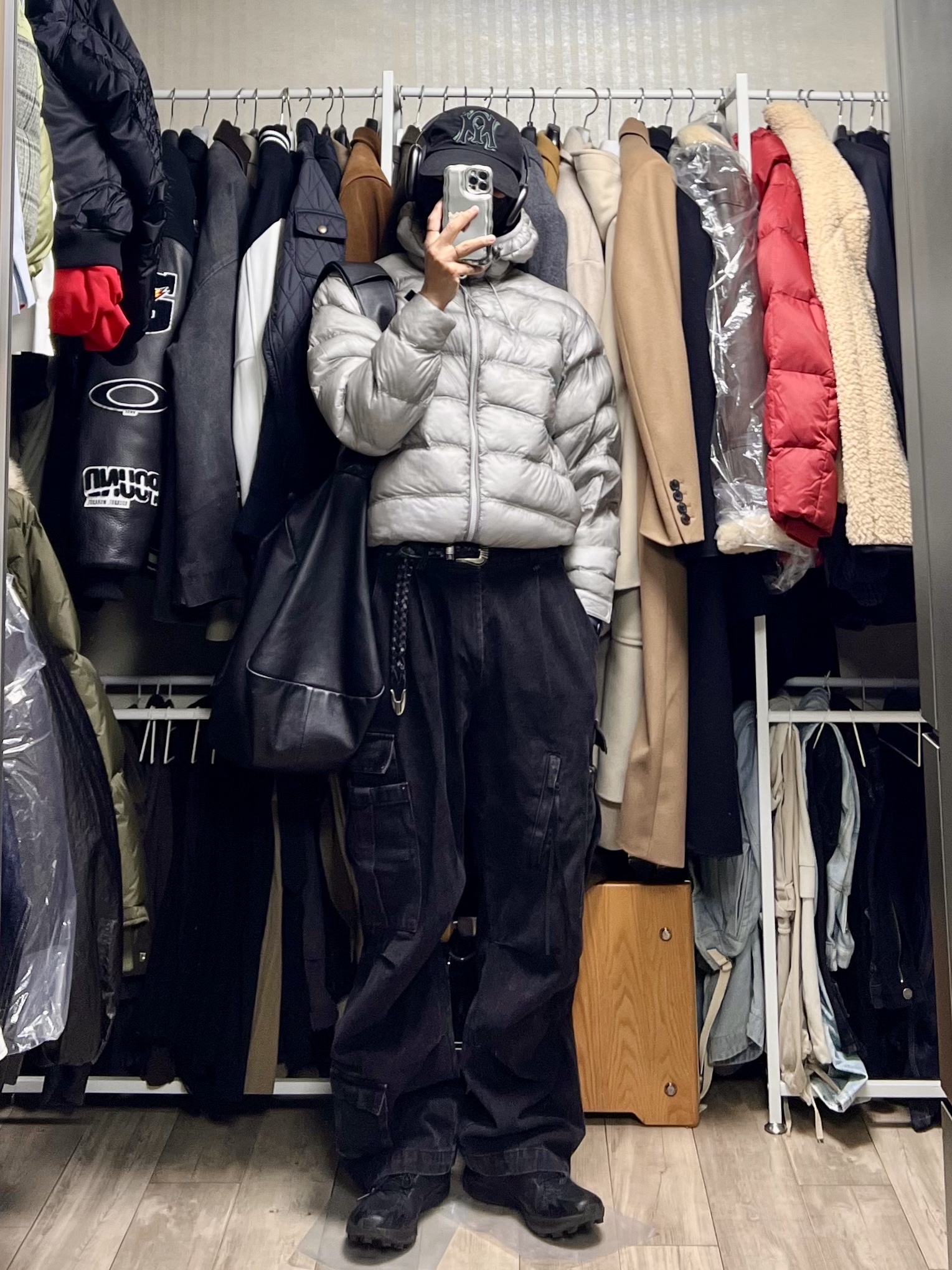 Salomon UNI Cross Insulation Jacket Light Grey, Salomon Cross ADV Black 착용 스타일