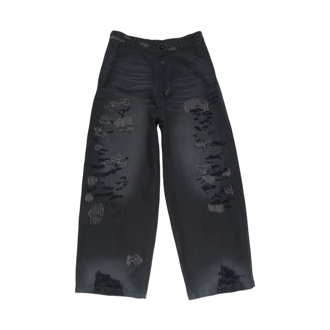 아크네 스튜디오 멘디드 트라우저 레귤러 핏 블랙(Acne Studios Mended Trousers Regular Fit Black) - 1