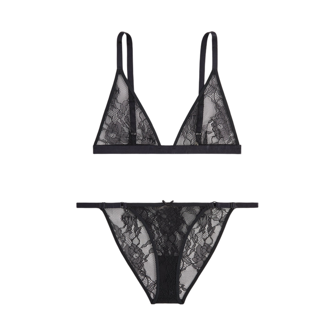 (W) 키스 포 리사 플로럴 레이스 인티메이츠 세트 블랙((W) Kith for Lisa Floral Lace Intimates Set Black) - 1