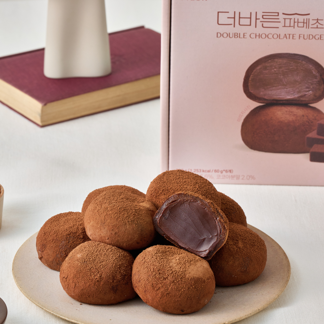 더바른떡 파베초코크림떡 (60g * 6개입) 1박스(THE BAREUN TTEOK Double Chocolate Fudge Cream Tteok (60g *6EA) 1Box) - 6
