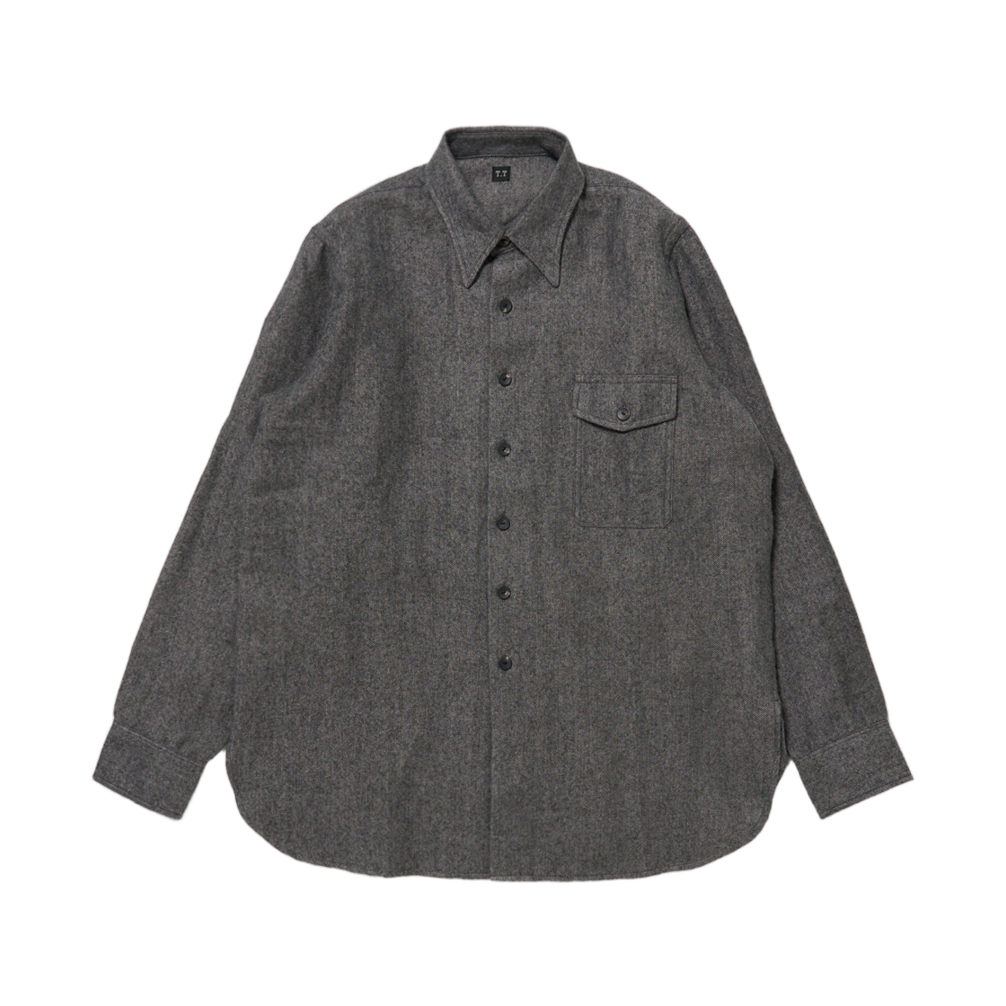 - Taiga Takahashi Lot.116 Long-Point Collar Sports Shirts Charcoal