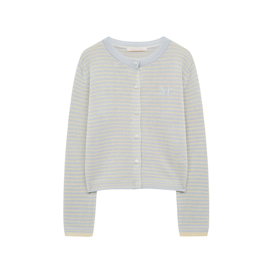 MF2613CD001MLBFR Margarin Fingers Logo Stripe Cardigan Light Blue