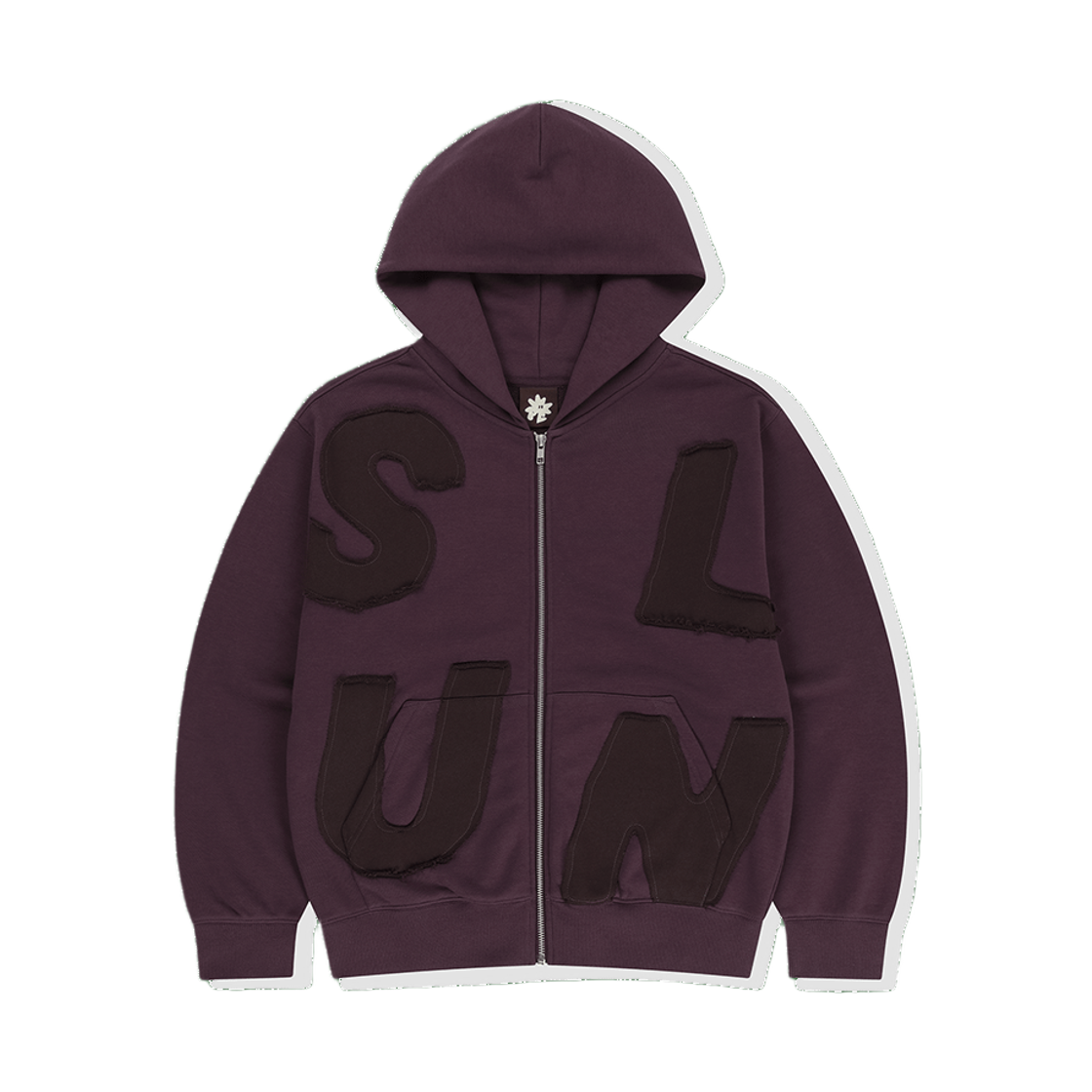 [트리플적립]썬러브 캐피탈 집 업 후디 버건디([트리플적립]SUNLOVE Capital Zip Up Hoodie Burgundy)