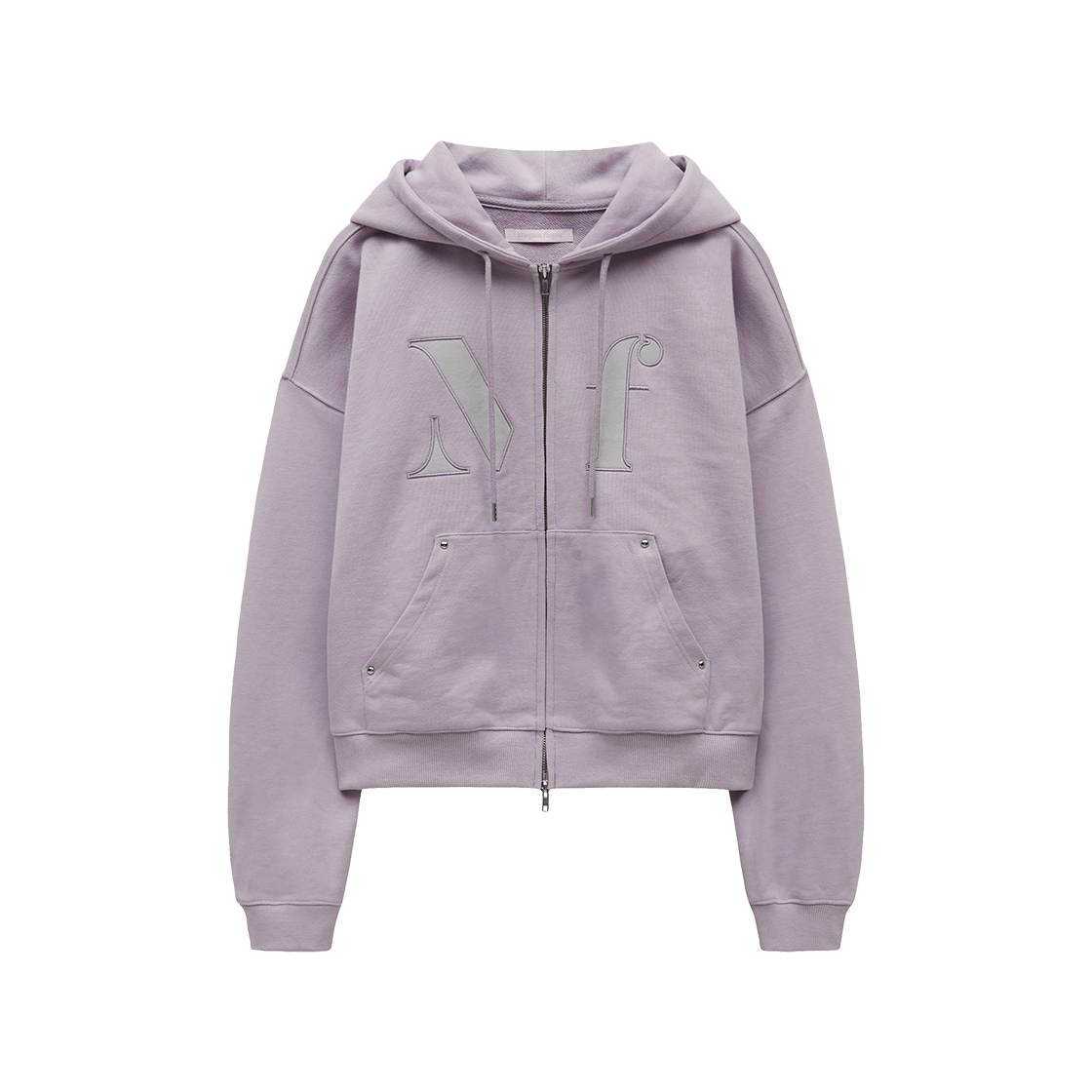 MF2613JP001MVIFR Margarin Fingers Logo Applique Hoodie Zip-Up Violet
