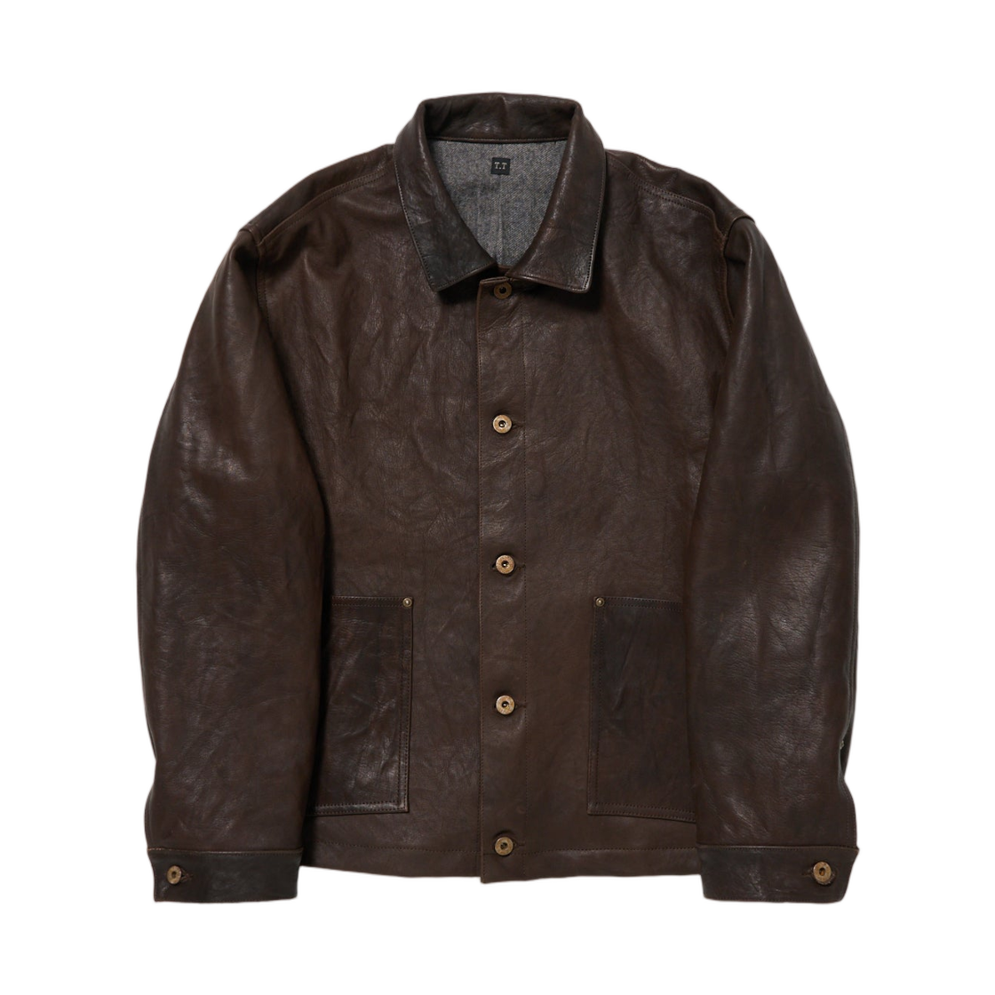 - Taiga Takahashi Lot.804 Leather Jacket C.1930's Mud Dyed Brown