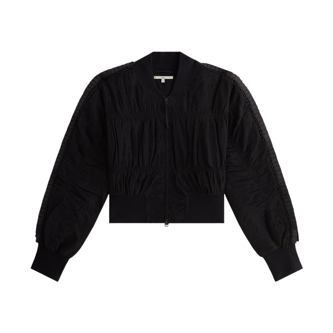 (W) 키스 포 리사 라일라 러치드 봄버 자켓 블랙((W) Kith for Lisa Ryla Ruched Bomber Jacket Black)