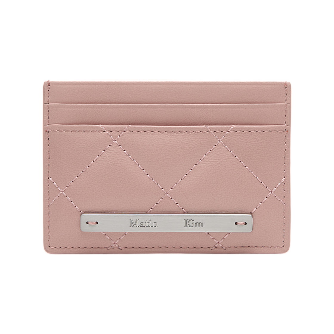 마뗑킴 퍼프 퀼트 카드 월렛 핑크(Matin Kim Puff Quilt Card Wallet In Pink)