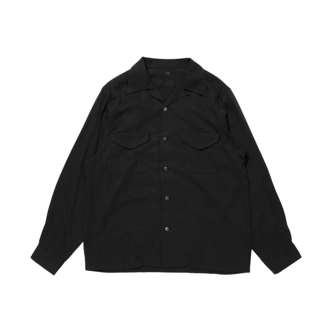 - Taiga Takahashi Lot.101 Open Collar Shirt Black