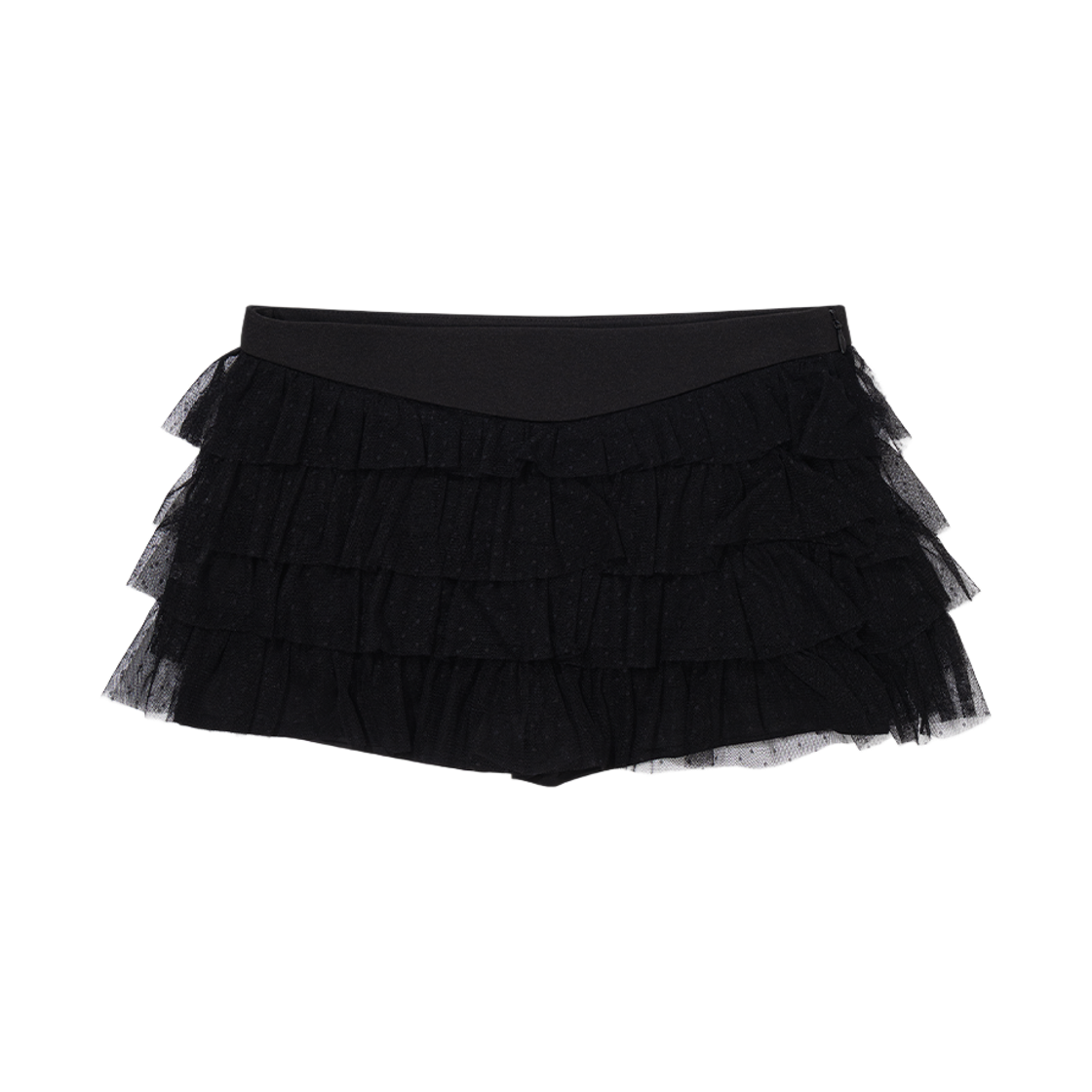 NSV027 UGLYSHADOW Dot Mesh Cancan Skirt Black