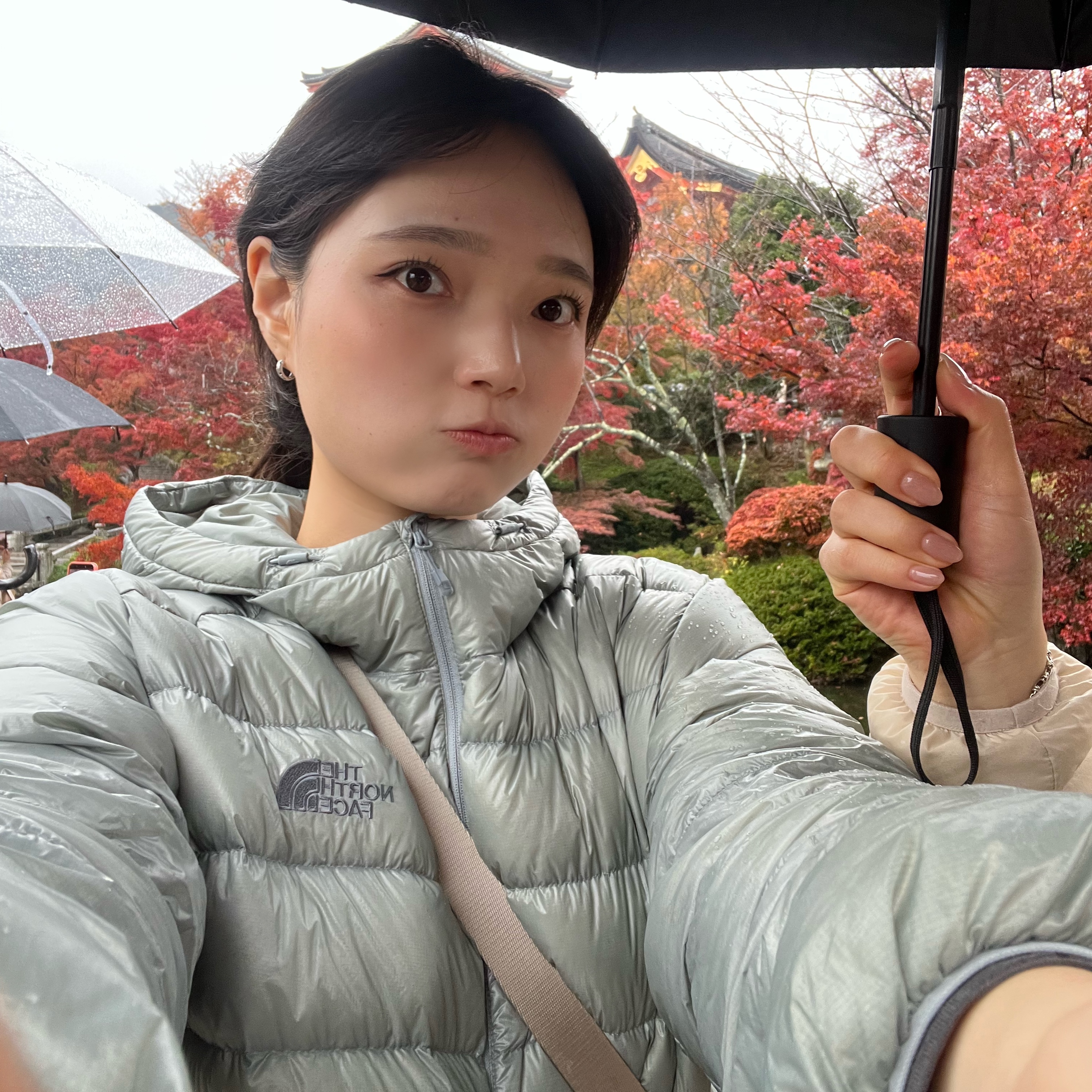 The North Face Matier Down Hoodie RDS Light Gray - 25FW 착용 스타일