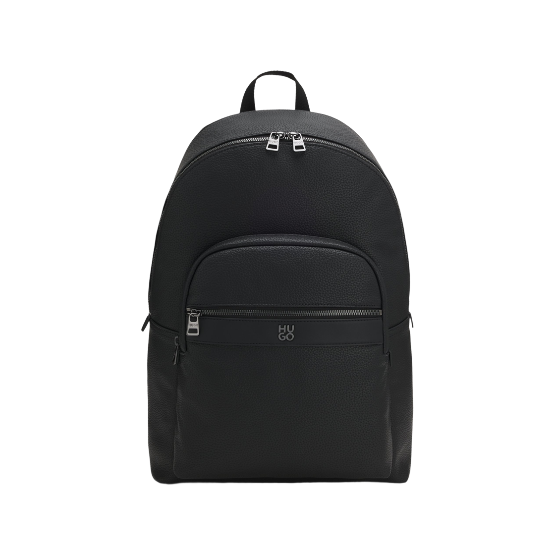 50547423-001 Hugo Boss Grained Backpack with Stacked Logo Trim Black