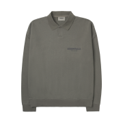 Essentials Long Sleeve Boxy Polo Cement - 20FW