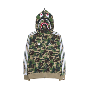 Adidas x BAPE Shark Track Hoodie Jacket Crew Green - US Sizing