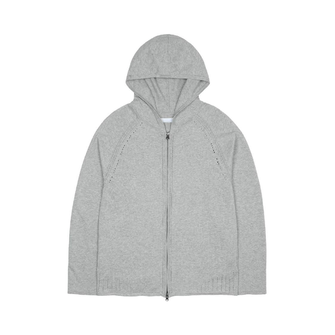 산산기어 니트 집업 후디 멜란지 그레이(Sansan Gear Knit Zip-Up Hoodie Melange Grey)