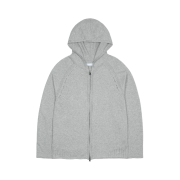 Sansan Gear Knit Zip-Up Hoodie Melange Grey