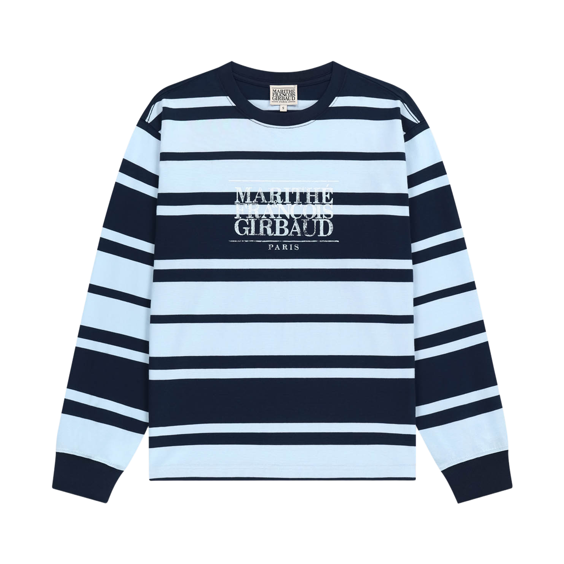 - Marithe Francois Girbaud Crack Classic Logo Long Sleeve T-Shirt Stripe