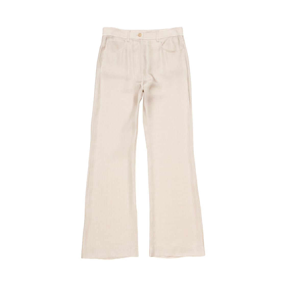 AK1032-CT6 (W) Acne Studios Casual Check Trousers Beige Multi