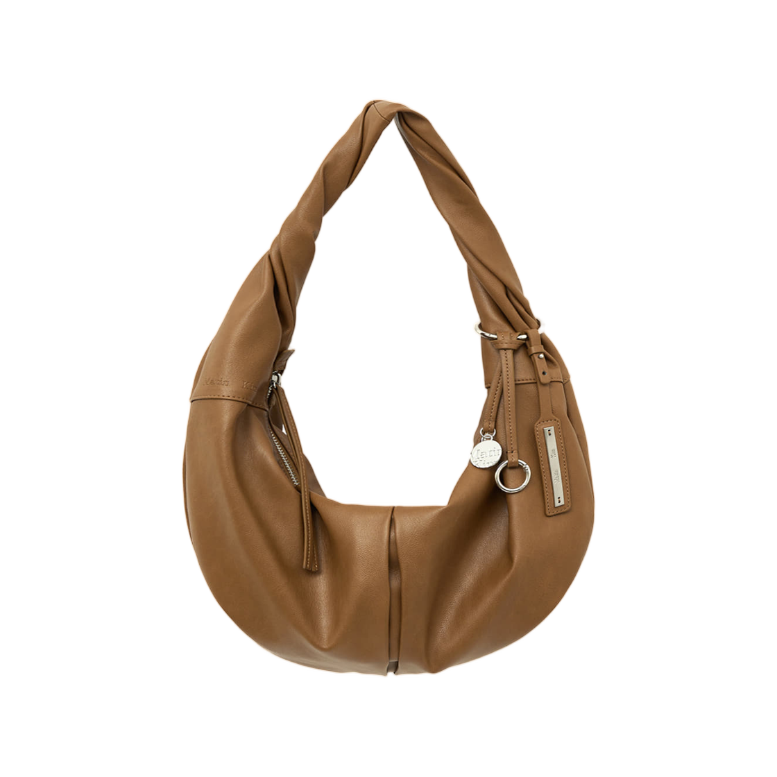 MK2611BG005MBR Matin Kim Twist Handle Small Hobo Bag In Brown
