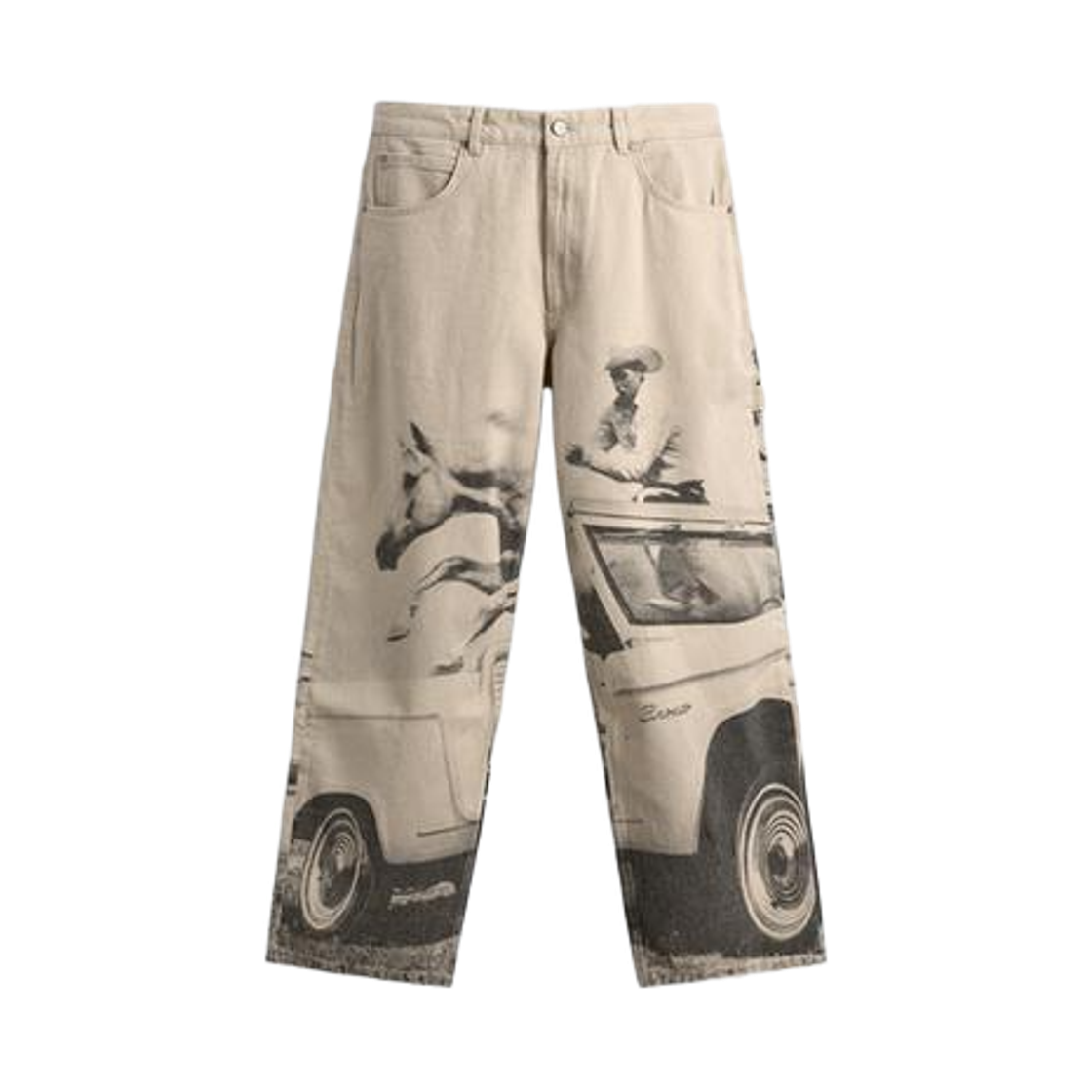 5862/304/020 Zara x Ford Printed Baggy Trousers Printed
