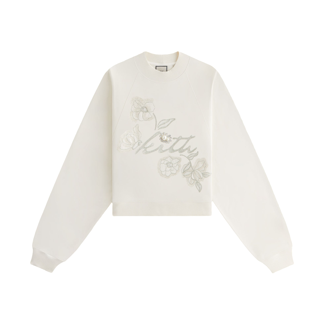 (W) 키스 포 리사 아이즐리 엠벨리시드 모크넥 크루넥 샌드리프트((W) Kith for Lisa Isley Embellished Mockneck Crewneck Sandrift)