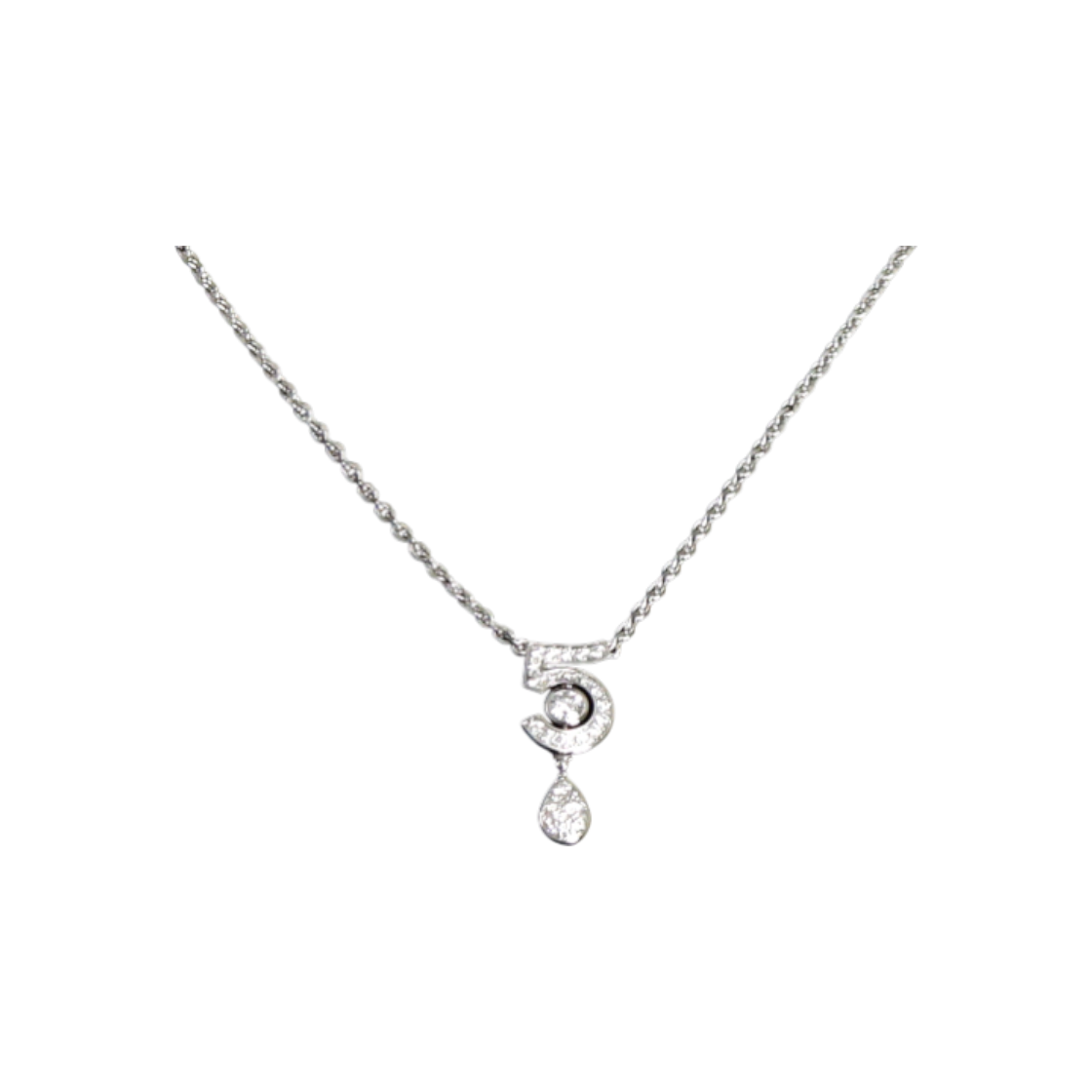 샤넬 J11991 18K화이트골드 이터널 넘버5 0.34CT 25P 다이아 네크리스 여성 목걸이aa60874(Chanel J11991 18K White Gold Eternal N°5 Necklace with 0.34CT Diamonds) - 1
