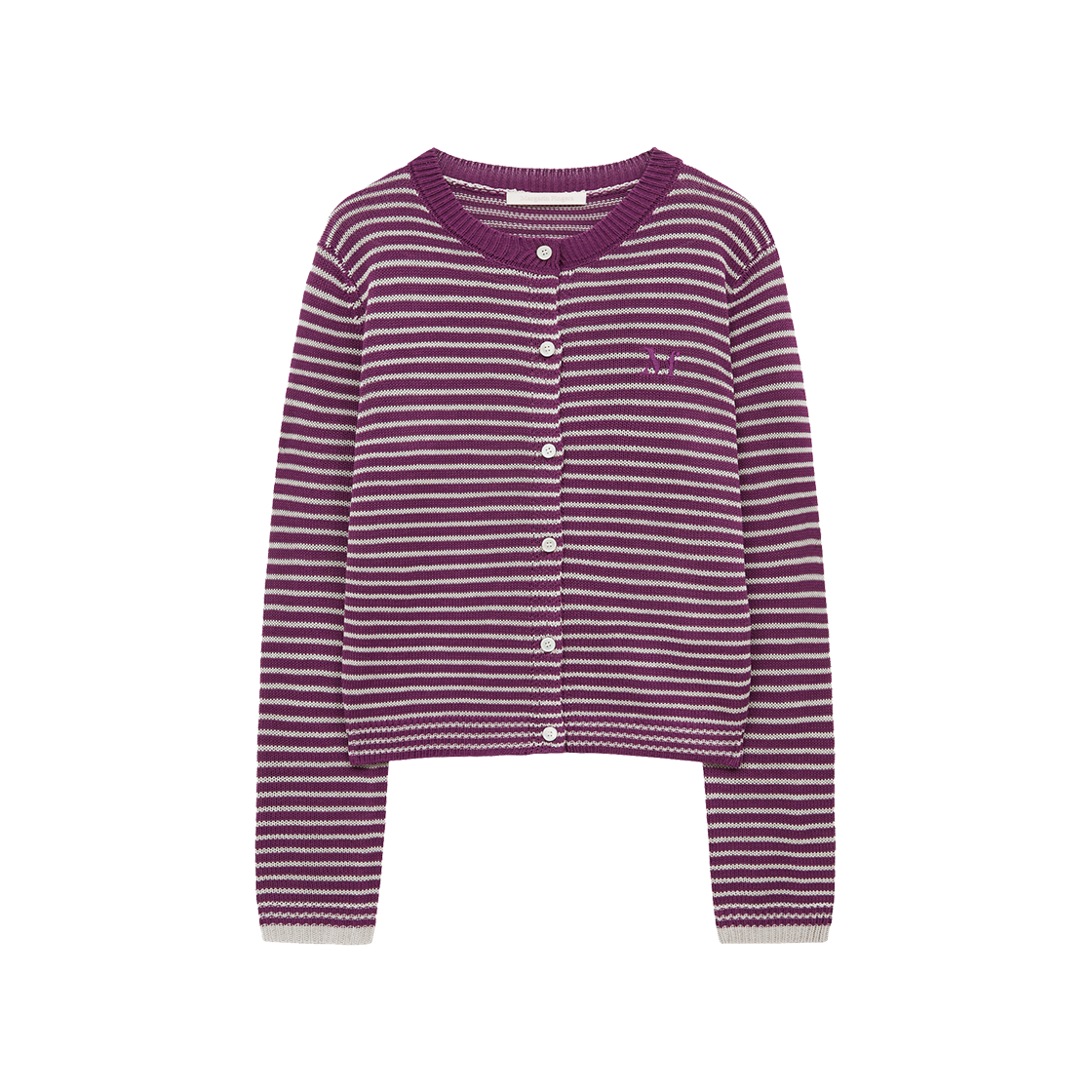 MF2613CD001MPPFR Margarin Fingers Logo Stripe Cardigan Purple