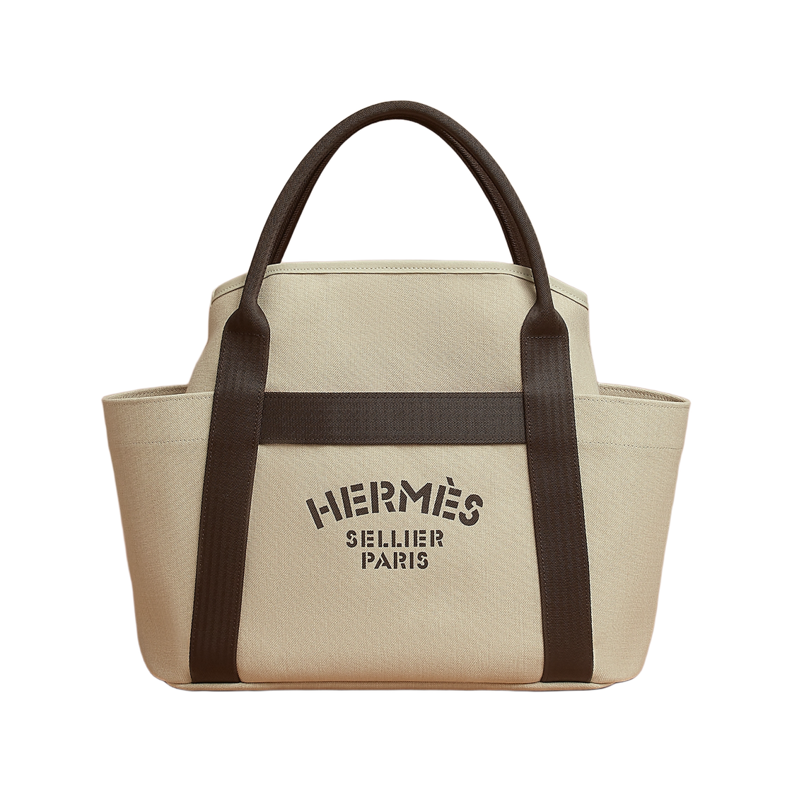 H000997EKBF Hermes The Grooming Bag Canvas & Beige Sable Fauve