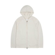 Sansan Gear Knit Zip-Up Hoodie Beige
