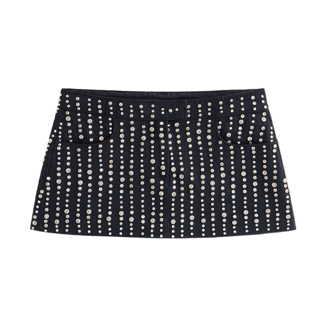 (W) 키스 포 리사 나리 스터드 데님 미니 스커트 블랙((W) Kith for Lisa Nari Studded Denim Mini Skirt Black)