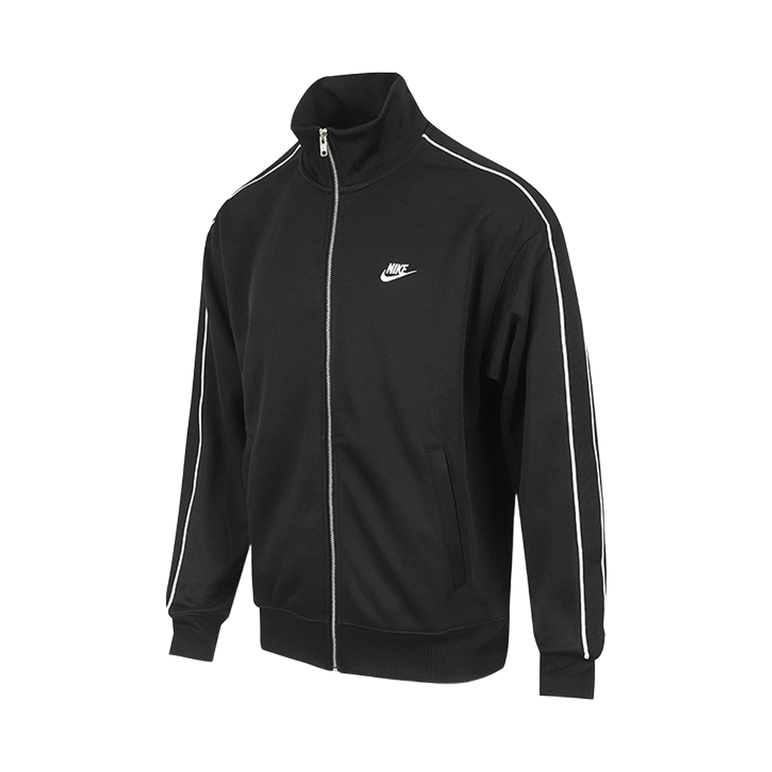HV1418-010 Nike NSW Club Oversized Knit Track Jacket Black White - Asia